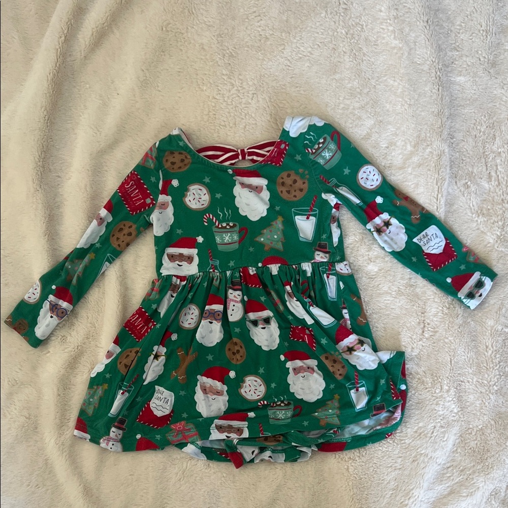 Little Sleepies Festive Green Santa Dress
